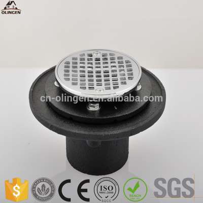 Copper Galvanized Grate Cast Iron Shower Floor Drain for North America