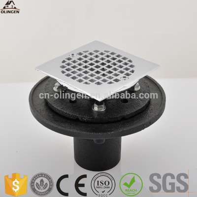 Bathroom Copper Galvanized Grate Cast Iron Floor Drain for Shower